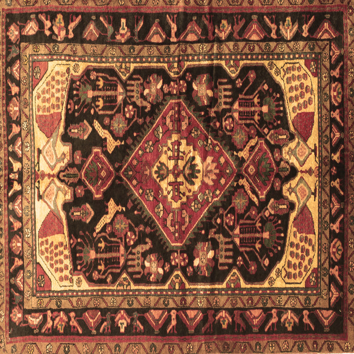 Square Persian Brown Traditional Rug, tr186brn