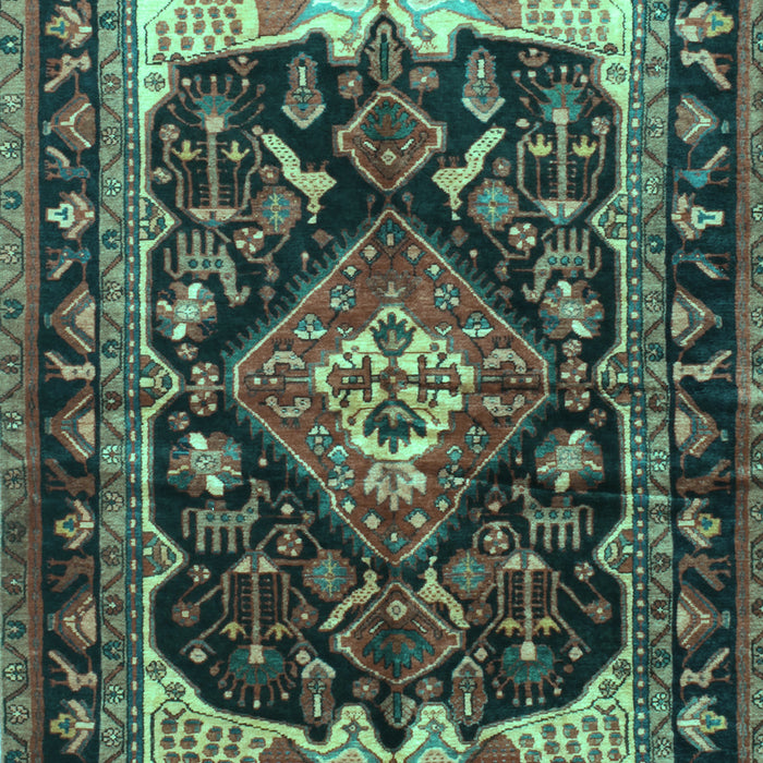 Machine Washable Persian Turquoise Traditional Area Rugs, wshtr186turq