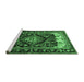 Sideview of Machine Washable Persian Emerald Green Traditional Area Rugs, wshtr186emgrn