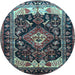 Round Persian Light Blue Traditional Rug, tr186lblu