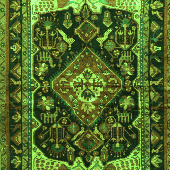 Serging Thickness of Machine Washable Persian Green Traditional Area Rugs, wshtr186grn