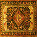 Square Persian Yellow Traditional Rug, tr186yw