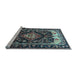 Sideview of Machine Washable Persian Light Blue Traditional Rug, wshtr186lblu