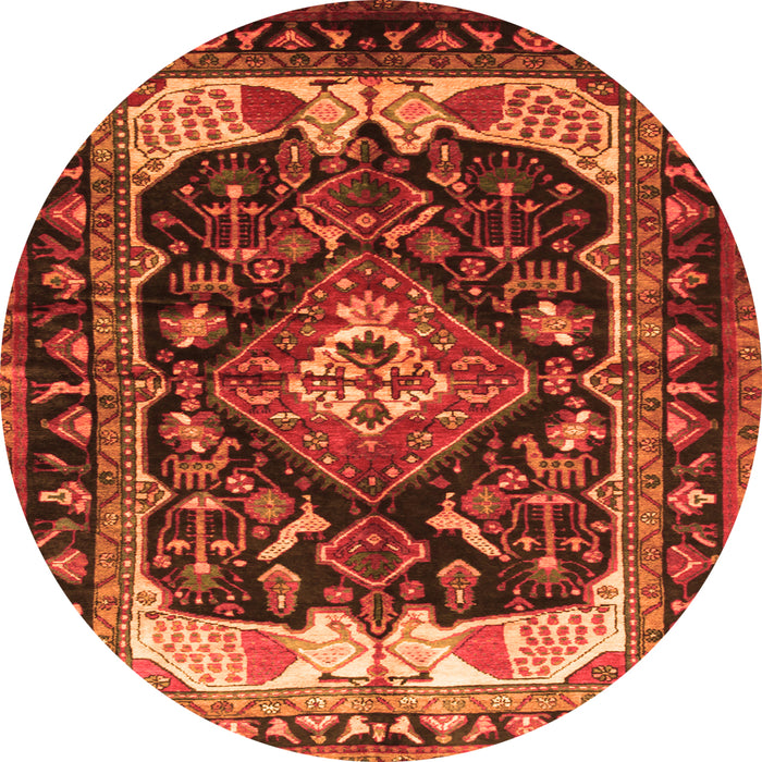 Square Persian Orange Traditional Rug, tr186org