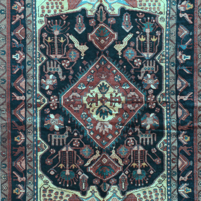 Machine Washable Persian Light Blue Traditional Rug, wshtr186lblu