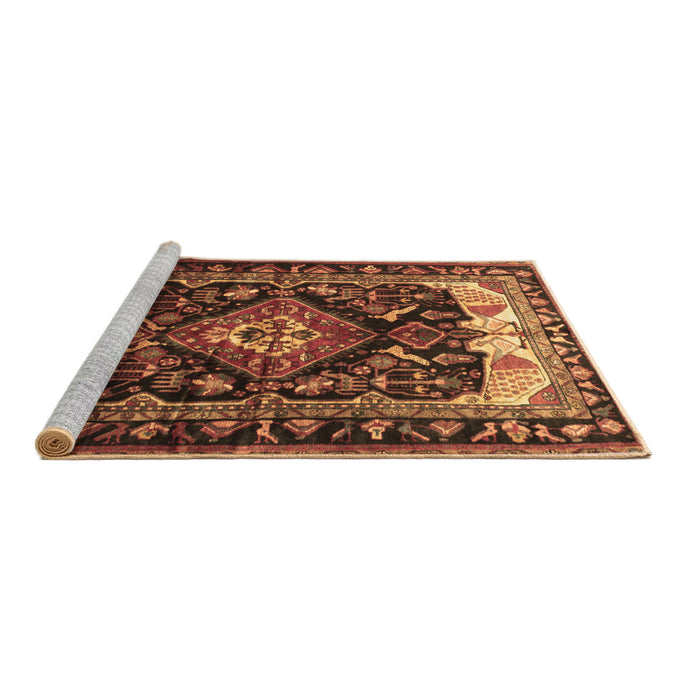 Sideview of Machine Washable Persian Brown Traditional Rug, wshtr186brn
