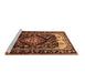 Sideview of Machine Washable Persian Brown Traditional Rug, wshtr186brn