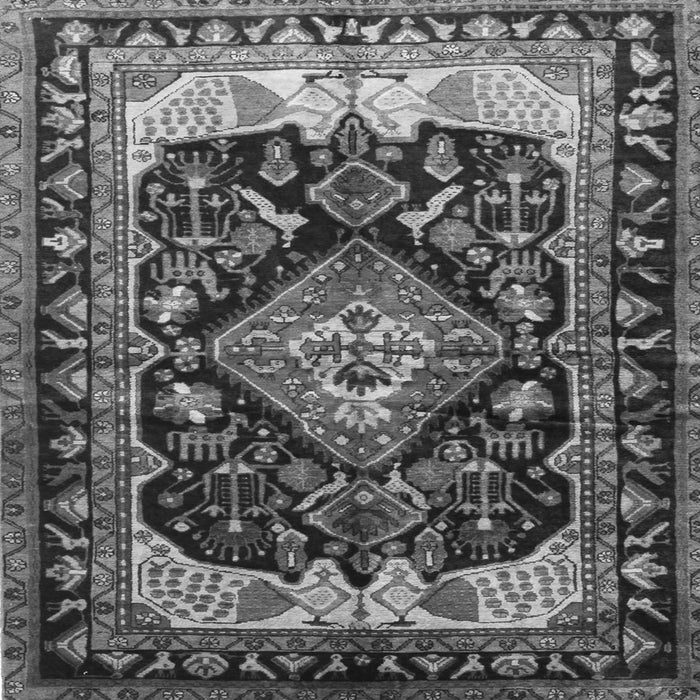 Round Machine Washable Persian Gray Traditional Rug, wshtr186gry