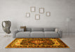 Machine Washable Persian Yellow Traditional Rug in a Living Room, wshtr186yw