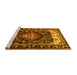 Sideview of Machine Washable Persian Yellow Traditional Rug, wshtr186yw