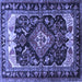 Square Persian Blue Traditional Rug, tr186blu