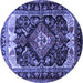 Round Persian Blue Traditional Rug, tr186blu