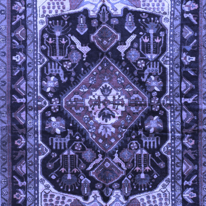 Machine Washable Persian Blue Traditional Rug, wshtr186blu
