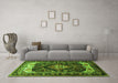 Machine Washable Persian Green Traditional Area Rugs in a Living Room,, wshtr186grn