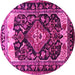 Round Persian Pink Traditional Rug, tr186pnk