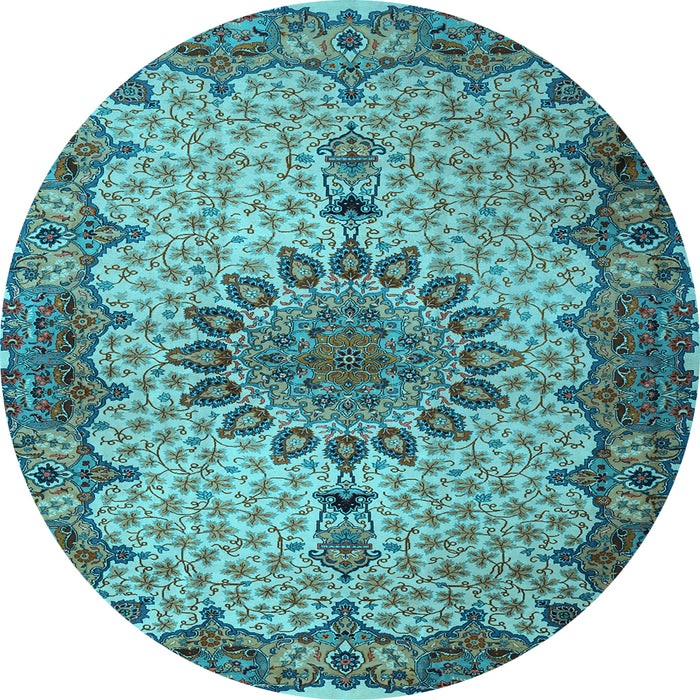 Round Persian Light Blue Traditional Rug, tr1870lblu