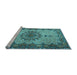 Sideview of Machine Washable Persian Light Blue Traditional Rug, wshtr1870lblu