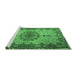 Sideview of Machine Washable Persian Emerald Green Traditional Area Rugs, wshtr1870emgrn