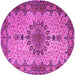 Round Machine Washable Persian Pink Traditional Rug, wshtr1870pnk