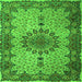 Round Machine Washable Persian Green Traditional Area Rugs, wshtr1870grn