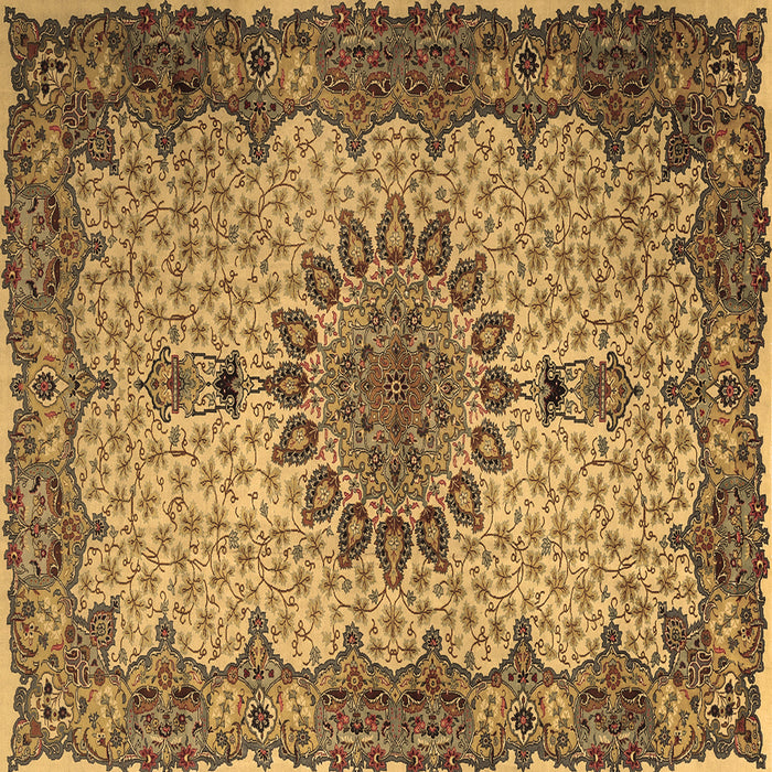 Square Persian Brown Traditional Rug, tr1870brn