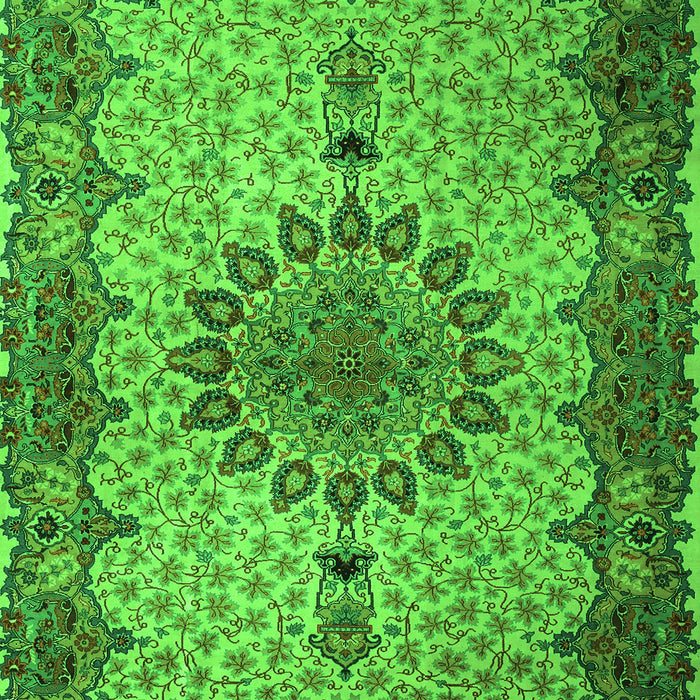 Serging Thickness of Machine Washable Persian Green Traditional Area Rugs, wshtr1870grn
