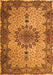 Serging Thickness of Machine Washable Persian Orange Traditional Area Rugs, wshtr1870org