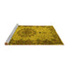 Sideview of Machine Washable Persian Yellow Traditional Rug, wshtr1870yw