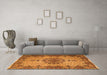 Machine Washable Persian Orange Traditional Area Rugs in a Living Room, wshtr1870org