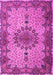 Machine Washable Persian Pink Traditional Rug, wshtr1870pnk