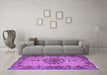 Machine Washable Persian Purple Traditional Area Rugs in a Living Room, wshtr1870pur