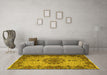 Machine Washable Persian Yellow Traditional Rug in a Living Room, wshtr1870yw