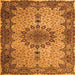 Round Machine Washable Persian Orange Traditional Area Rugs, wshtr1870org