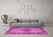 Machine Washable Persian Pink Traditional Rug in a Living Room, wshtr1870pnk