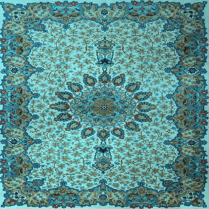 Square Machine Washable Persian Light Blue Traditional Rug, wshtr1870lblu