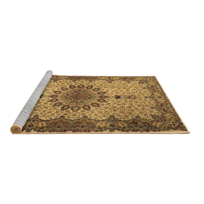 Sideview of Machine Washable Persian Brown Traditional Rug, wshtr1870brn