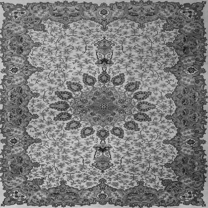 Round Machine Washable Persian Gray Traditional Rug, wshtr1870gry