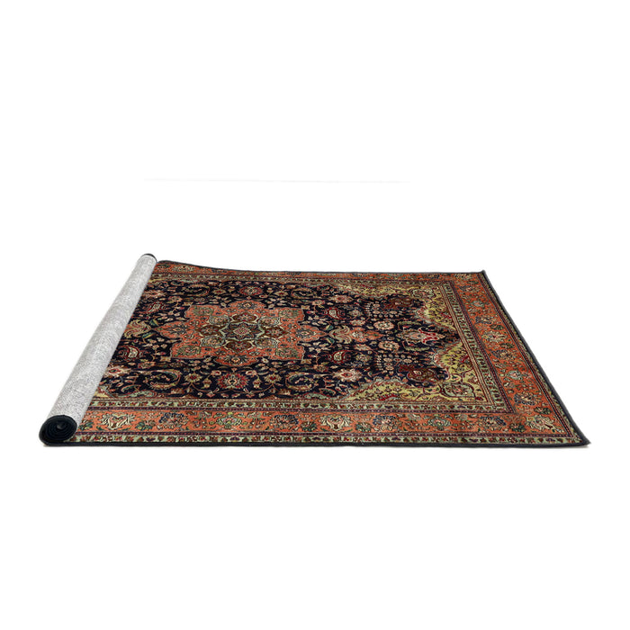 Sideview of Machine Washable Traditional Night Red Rug, wshtr1871