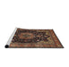 Sideview of Machine Washable Traditional Night Red Rug, wshtr1871