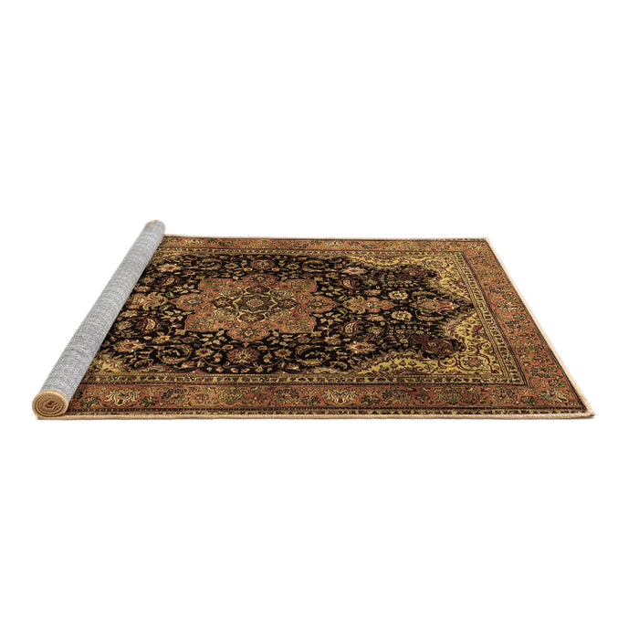 Sideview of Machine Washable Persian Brown Traditional Rug, wshtr1871brn