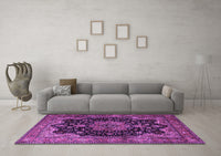 Machine Washable Persian Purple Traditional Rug, wshtr1871pur