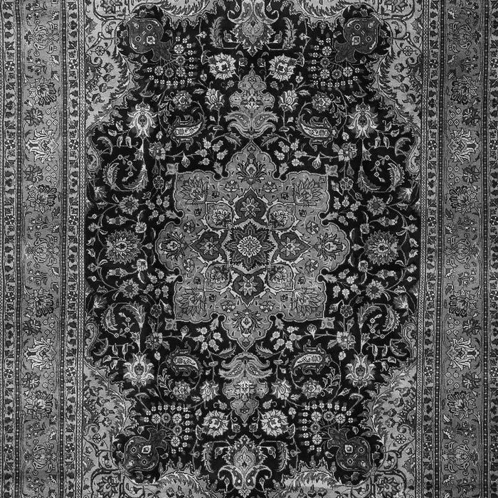 Serging Thickness of Machine Washable Persian Gray Traditional Rug, wshtr1871gry