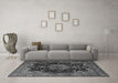 Machine Washable Persian Gray Traditional Rug in a Living Room,, wshtr1871gry