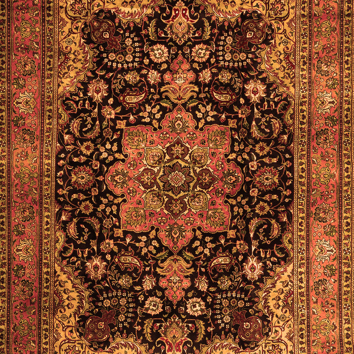 Serging Thickness of Machine Washable Persian Orange Traditional Area Rugs, wshtr1871org