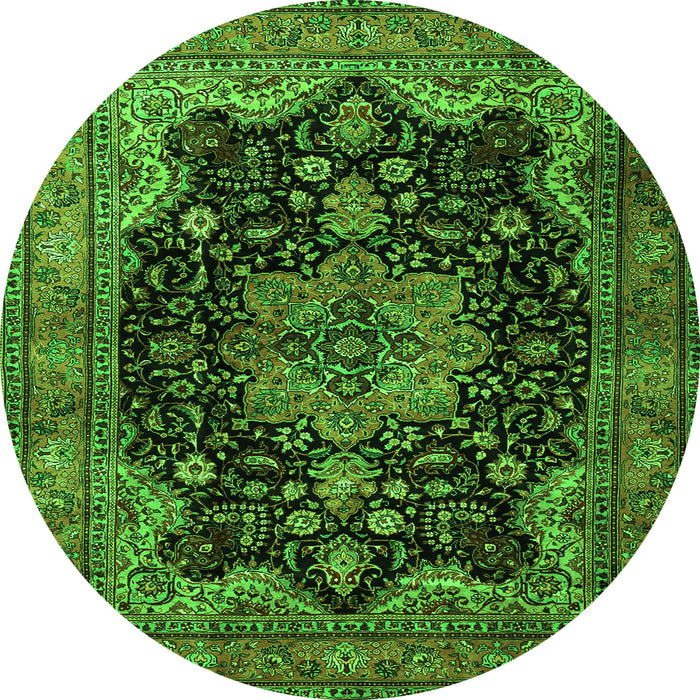 Machine Washable Persian Green Traditional Area Rugs, wshtr1871grn