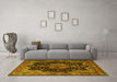 Machine Washable Persian Yellow Traditional Rug in a Living Room, wshtr1871yw