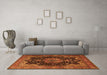 Machine Washable Persian Orange Traditional Area Rugs in a Living Room, wshtr1871org