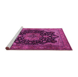 Sideview of Machine Washable Persian Pink Traditional Rug, wshtr1871pnk