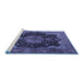 Sideview of Machine Washable Persian Blue Traditional Rug, wshtr1871blu