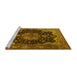 Sideview of Machine Washable Persian Yellow Traditional Rug, wshtr1871yw